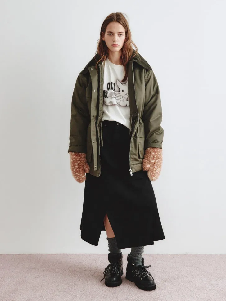 Джинсовая юбка миди SELA Young, черный, арт. 13240