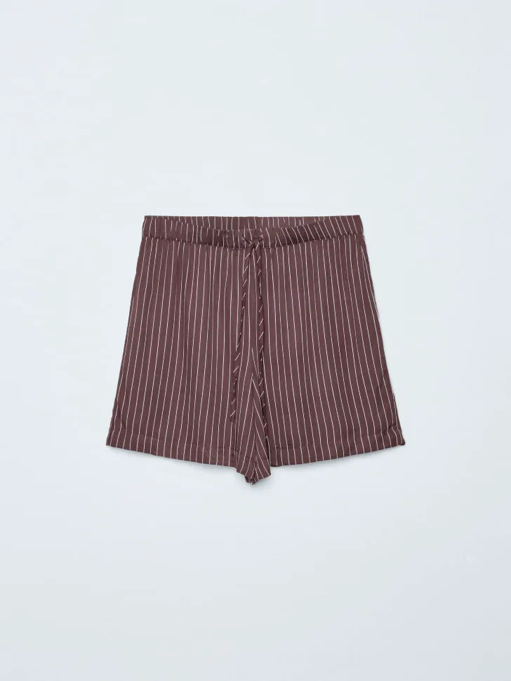 Домашние шорты в полоску, бордовый, арт. 13246