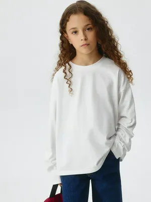 Детский лонгслив, белый, арт. 13256