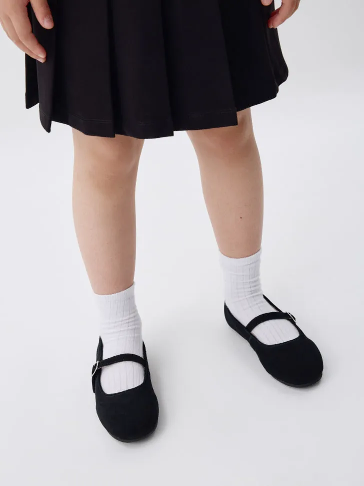 Туфли Мэри Джейн из натуральной замши, черный, арт. 13257