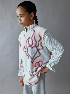 Вязаный жилет из пушистой пряжи для девочек, арт. 13259