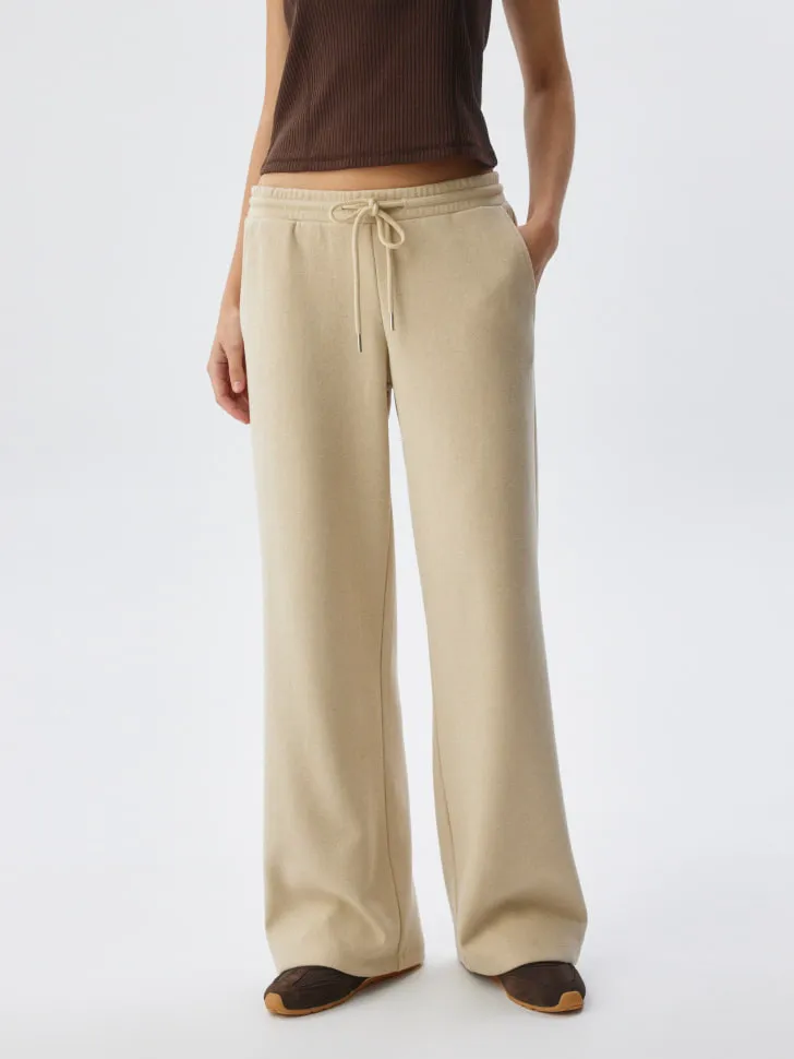 Прямые трикотажные брюки, бежевый, арт. 13260