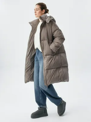 Длинный пуховик с натуральным утеплителем, арт. 13261