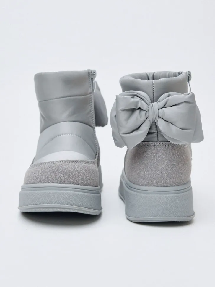 Зимние текстильные дутики, серый, арт. 13264