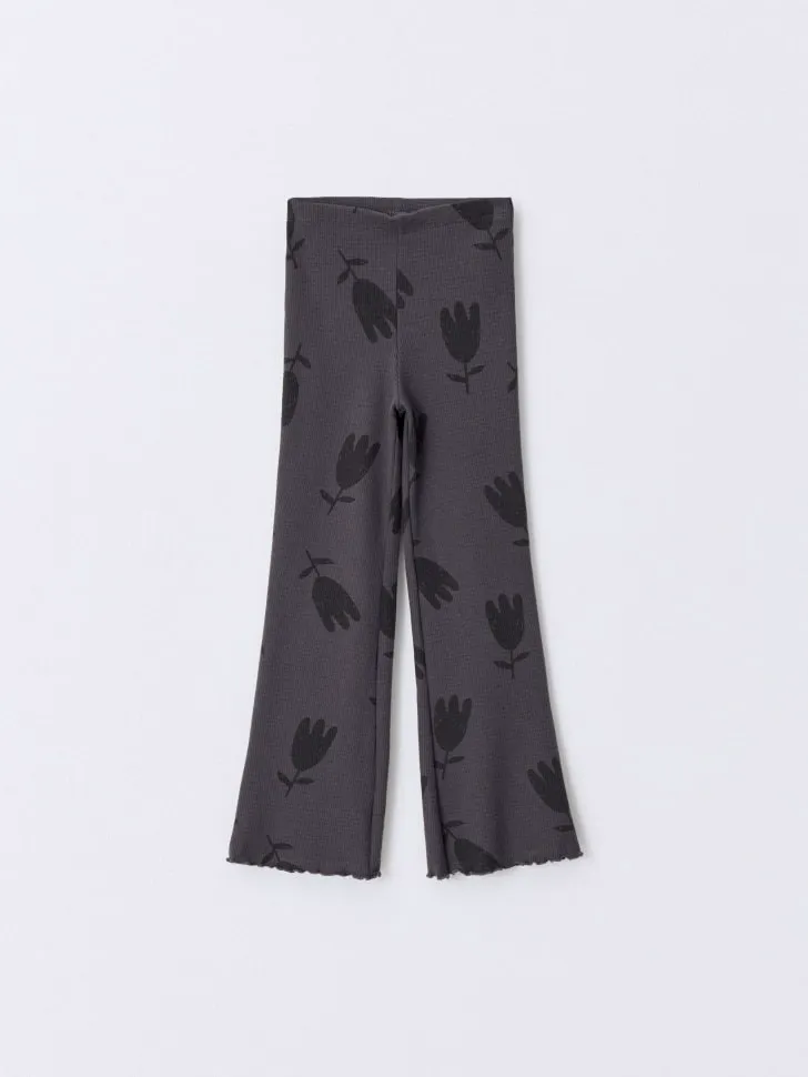 Брюки клеш с принтом, серый, арт. 14786