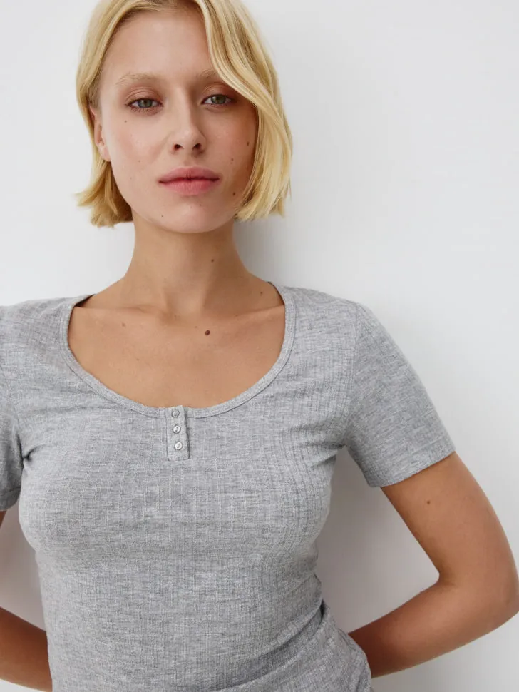 Пижамная футболка, серый, арт. 14788