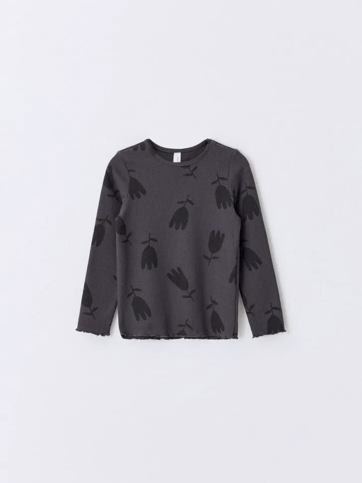 Лонгслив с принтом, серый, арт. 14798