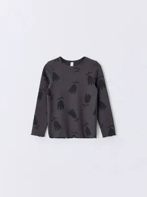 Лонгслив с принтом, серый, арт. 14798