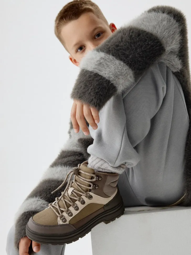 Зимние ботинки-хайкеры, серый, арт. 14799