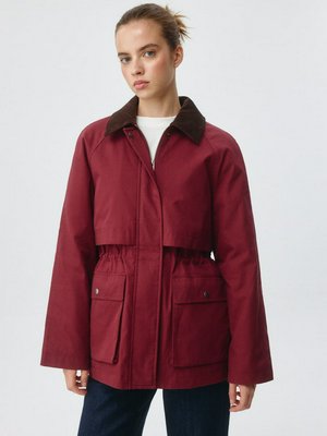 Парка из твилла с жатым эффектом, бордовый, коричневый, арт. PRK001