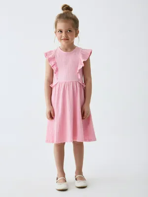 Платье с оборками для девочек, розовый, арт. Не указан