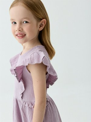 Платье с оборками для девочек, лавандовый, арт. 12345