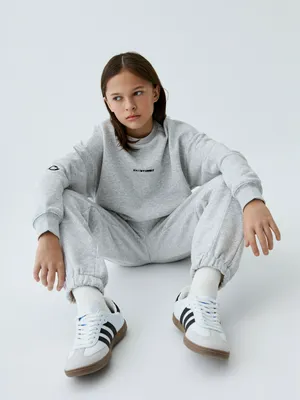 Джоггеры с вышивкой, серый, арт. 0001