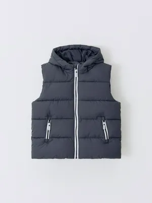 Жилет с капюшоном, темно-серый, арт. KIDSVEST001