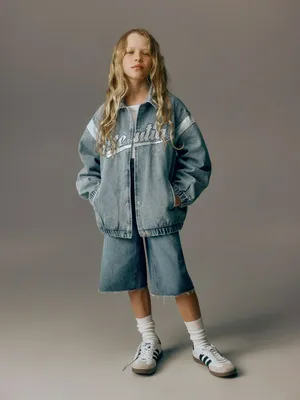 Джинсовый бомбер, голубой, арт. ДНМ001