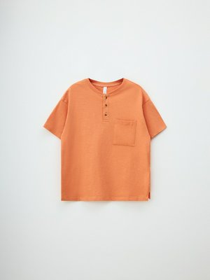 Базовая футболка на пуговицах, оранжевый, арт. Не указан
