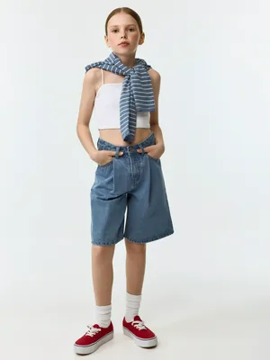 Джинсовые шорты-бермуды, синий, арт. Не указан