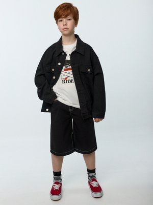 Джинсовые шорты-бермуды, черный, арт. Не указан