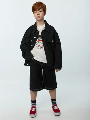 Джинсовые шорты-бермуды, черный, арт. Не указан