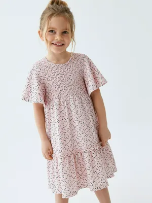 Платье с принтом, розовый, черный, арт. Не указан