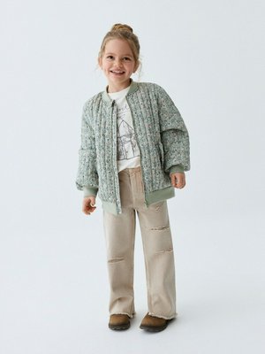 Рваные джинсы Wide leg, бежевый, арт. 0001