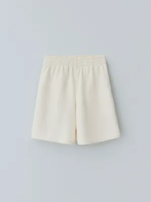 Трикотажные шорты для девочек, молочный, арт. ART001