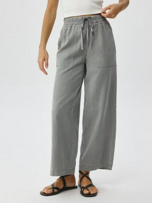 Укороченные широкие брюки из смесового тенселя, арт. 14871