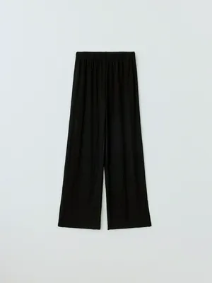 Трикотажные брюки с разрезами для девочек, черный, арт. KID2345