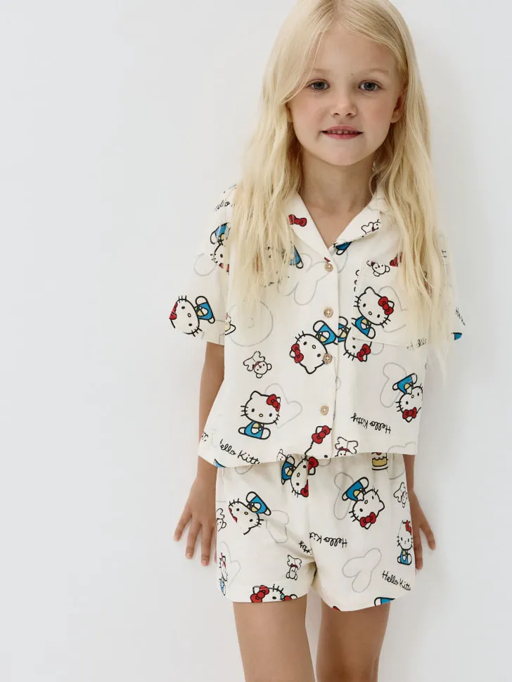 Трикотажная пижама с принтом Hello Kitty, разноцветный, арт. 14892