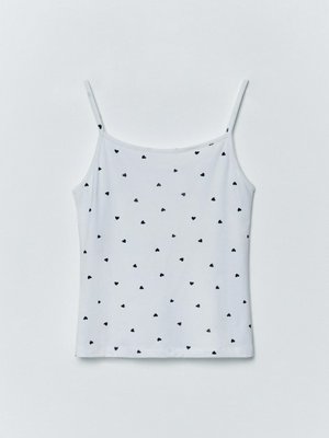 Домашний топ из смесового модала, белый, черный, арт. 14897