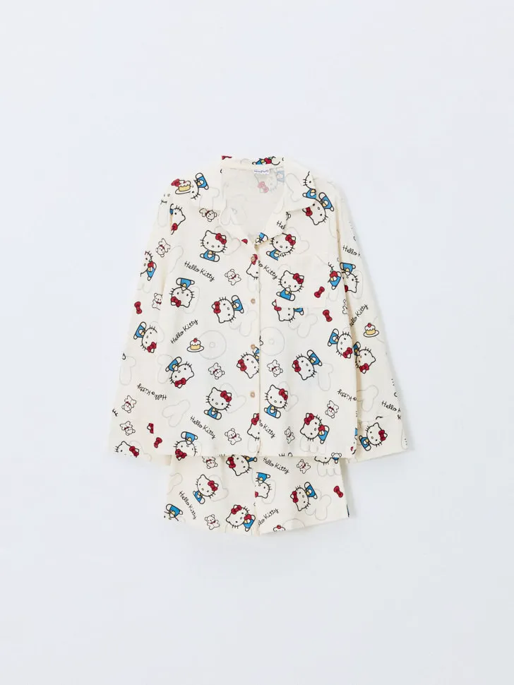 Трикотажная пижама с принтом Hello Kitty, разноцветный, арт. 14902