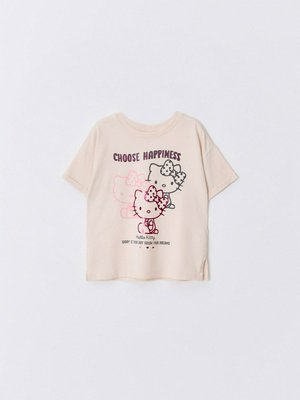 Футболка оверсайз с принтом Hello Kitty, бежевый, арт. 14903