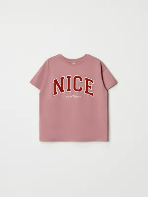 Футболка с принтом для девочек, розовый, арт. FD001