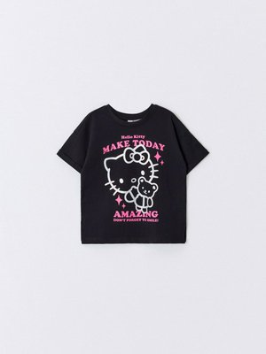 Футболка оверсайз с принтом Hello Kitty, черный, арт. 14910