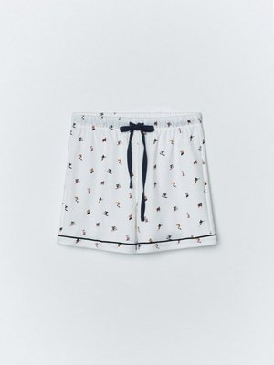 Пижамные шорты с принтом, белый, синий, арт. без артикула