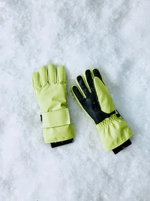 Горнолыжные перчатки, лаймовый, черный, арт. glv001