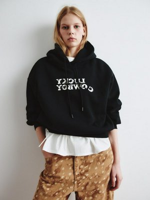 Худи оверсайз с принтом, черный, арт. 0000