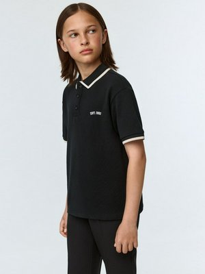 Поло с короткими рукавами детское, черный, белый, арт. 14926