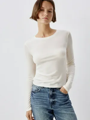 Лонгслив из смесового лиоцелла и шерсти, арт. 14928