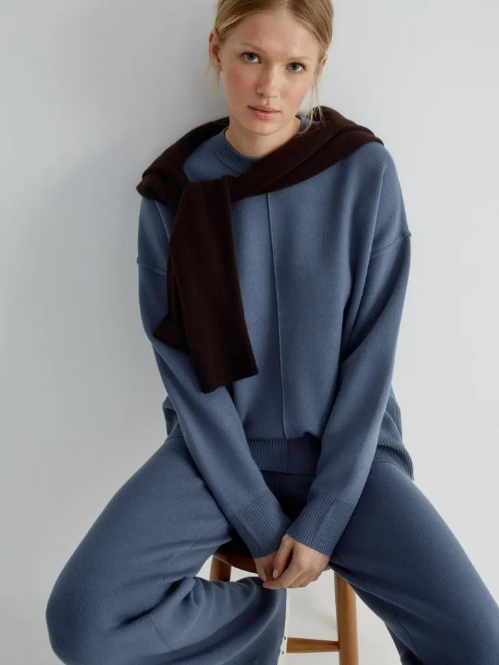 Вязаный джемпер оверсайз, голубой, арт. 14991