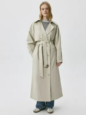 Классический оверсайз тренч, бежевый, арт. TRN001