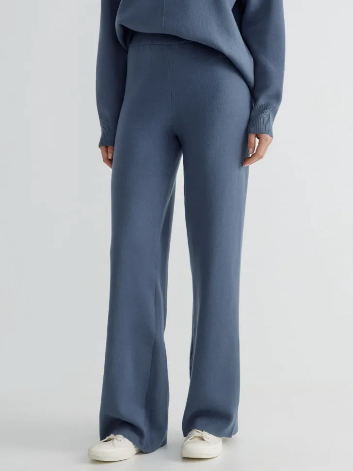 Прямые вязаные брюки, синий, арт. 15006