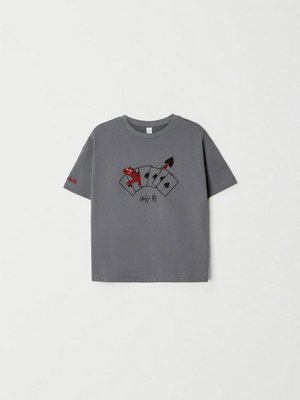 Футболка оверсайз с принтом, темно-серый, арт. 00001