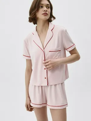 Трикотажная пижама, розовый, бордовый, арт. Не указан