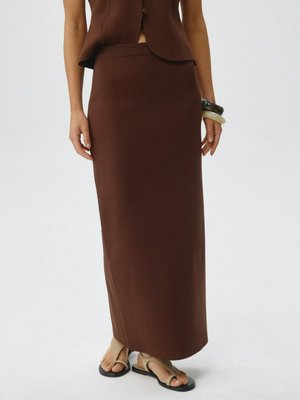 Вязаная юбка макси, коричневый, арт. 000