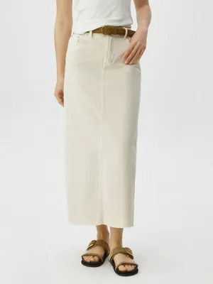 Джинсовая юбка макси с разрезами, арт. 15030