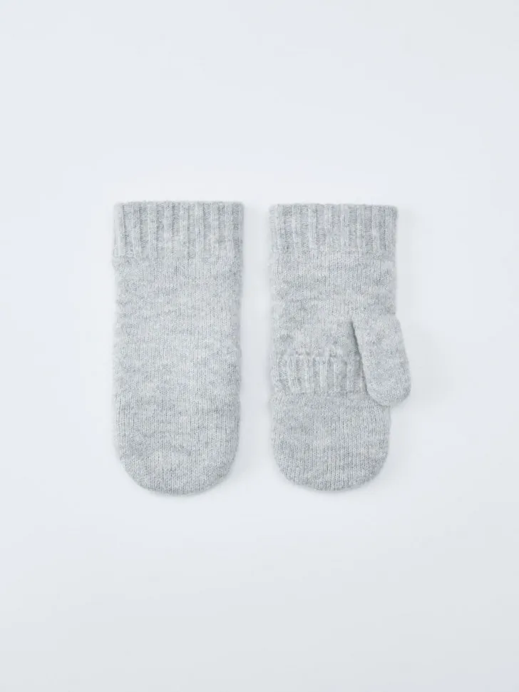 Детские зимние варежки-митенки, серый, арт. 15036