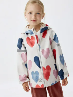 Ветровка Softshell на флисе для девочек, цветной, арт. ДВ12345