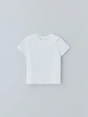 Базовая белая футболка детская, белый, арт. БФД001
