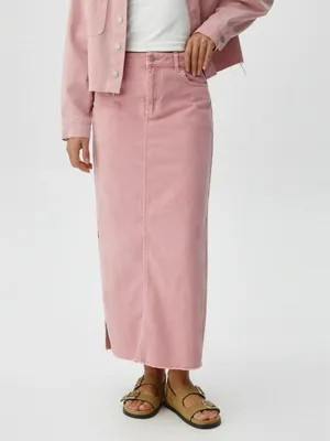 Джинсовая юбка макси с разрезами, арт. 15050